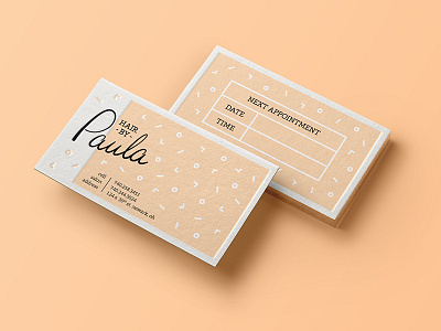 Hair Dresser Business Card appointment business card cosmetologist hair hair dresser hair stylist hand lettering lettering peach shapes