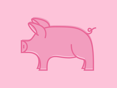 Little oinker animal farm farm animal offset oink pig pink