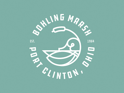 Bohling Marsh cattail duck duck hunting duck icon duck logo icon logo mallard mark marsh port clinton seal