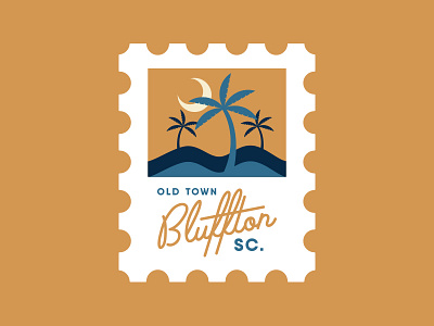 Bluffton Geofilter beach blue bluffton geofilter gold old town palm tree palmetto sc snapchat south carolina stamp