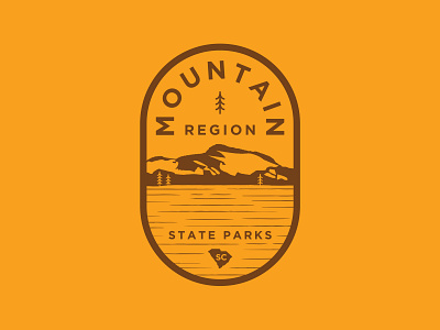 Mountain Region branding brown lake logo mountain orange region seal south carolina state park state park logo tree vector water