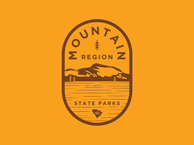 Mountain Region branding brown lake logo mountain orange region seal south carolina state park state park logo tree vector water
