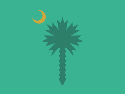 Palmetto cresent green moon palm palm tree palmetto palmetto tree sc shapes south carolina state tree vector