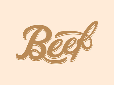 Beef 3d beef brown coofoff cow letter lettering logotype meat moo red meat script ten type typogaphy vector