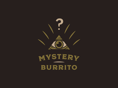 Mystery Burrito brand development branding burrito eye icon identity illuminati lockup logo logo mark mystery shapes triangle typography