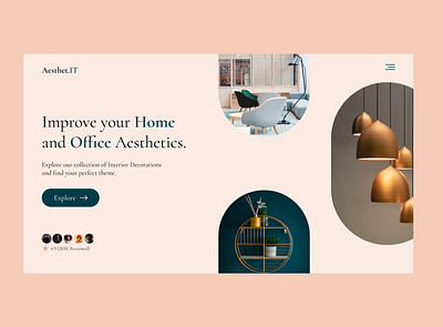 Aesthet.IT - Landing Page for Interior Decor Store aesthetic decoration decore design furniture inspiration interior design landing landingpage online shop trending trendy ui uiux user experience user interface ux web app web design website