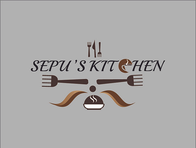 Sepu s Kitchen Logo bar barista beef bread breakfast butcher logo cafe chicken coffee cupcake eco farm farmer grill insignia local food logo template