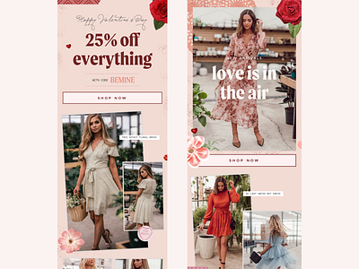 Happy Love Day Email Design ❤️ clothing email email design email designer email marketing email template feminine newsletter texture valentines day