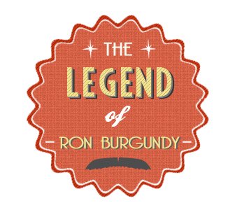 Badge for Ron Burgundy badge logo texture typography