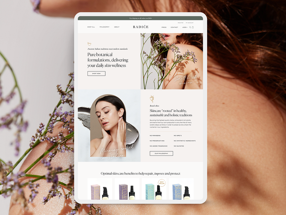 Skin Care Product Landing Page designs, themes, templates and