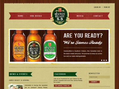 James Ready Beer Re-Design beer beer website texture web design website wood