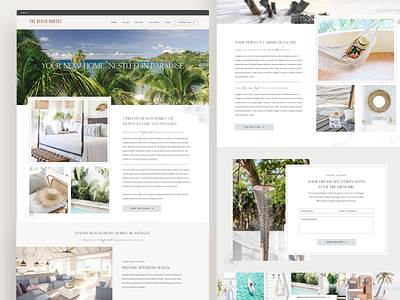 Beach Houses Antigua – Website Design beach feminine landing page tropical web design web designer website website design website template wordpress