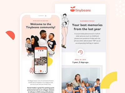 Tinybeans Onboarding Email Designs Pt. 2 children email email campaign email design email designer email marketing email template mailchimp playfull web design