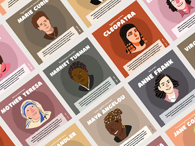 Women of History Series for Canva canva canva template illustrated instagram post instagram post design instagram template international womens day woman woman illustration women