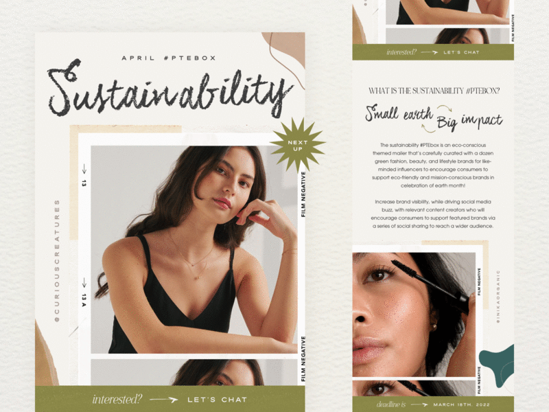 Sustainability Beauty Email Design beauty email email campaign email design email designer email gif email template mailchimp mailchimp template makeup paper sustinability texture womens beauty