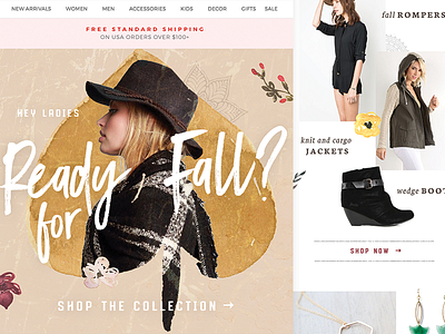 Ecommerce Store Email Design autumn design ecommerce email email design fall fashion feminine handwriting mailchimp store texture