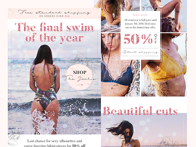 Swim Fashion Email Newsletter Design eblast email email design fashion feminine mailchimp newsletter pink swim