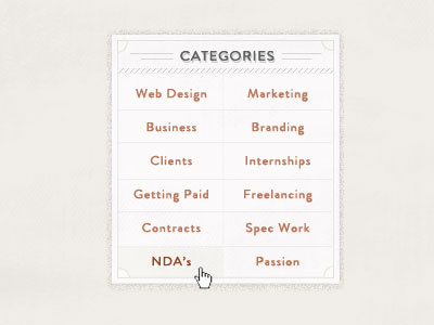 Categories badge brandon drop shadow future hover texture web design