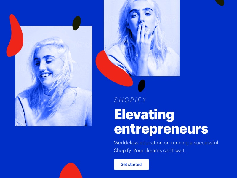 For fun landing page lander web bright bold entrepreneurs typography blue shopify