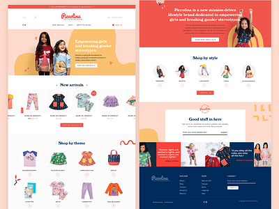 Piccolina Kids – Ecommerce Web Design ecommerce kids landing page landing page design playful shopify shopify theme store design web design