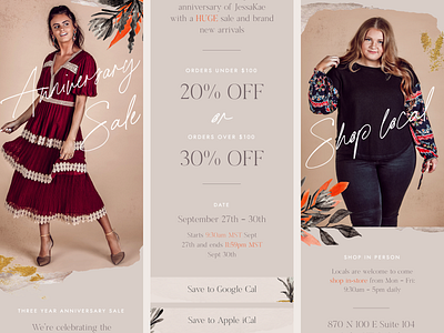 Sale Email – Women's Clothing eblast email email design email marketing email template feminine mailchimp newsletter newsletter design texture