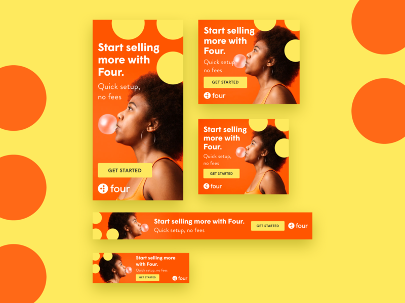 Pay with Four – Ad Work playful colorful bright advertising google ads ad design
