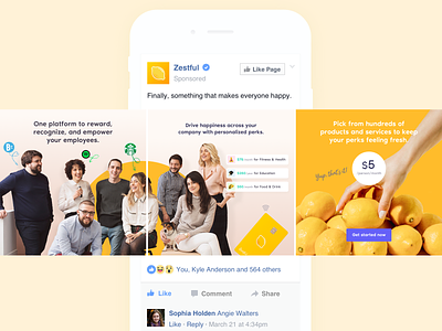 Facebook Ads – Zestful ad design advertising bright carousel colorful digital ads facebook facebook ad facebook ads facebook banner