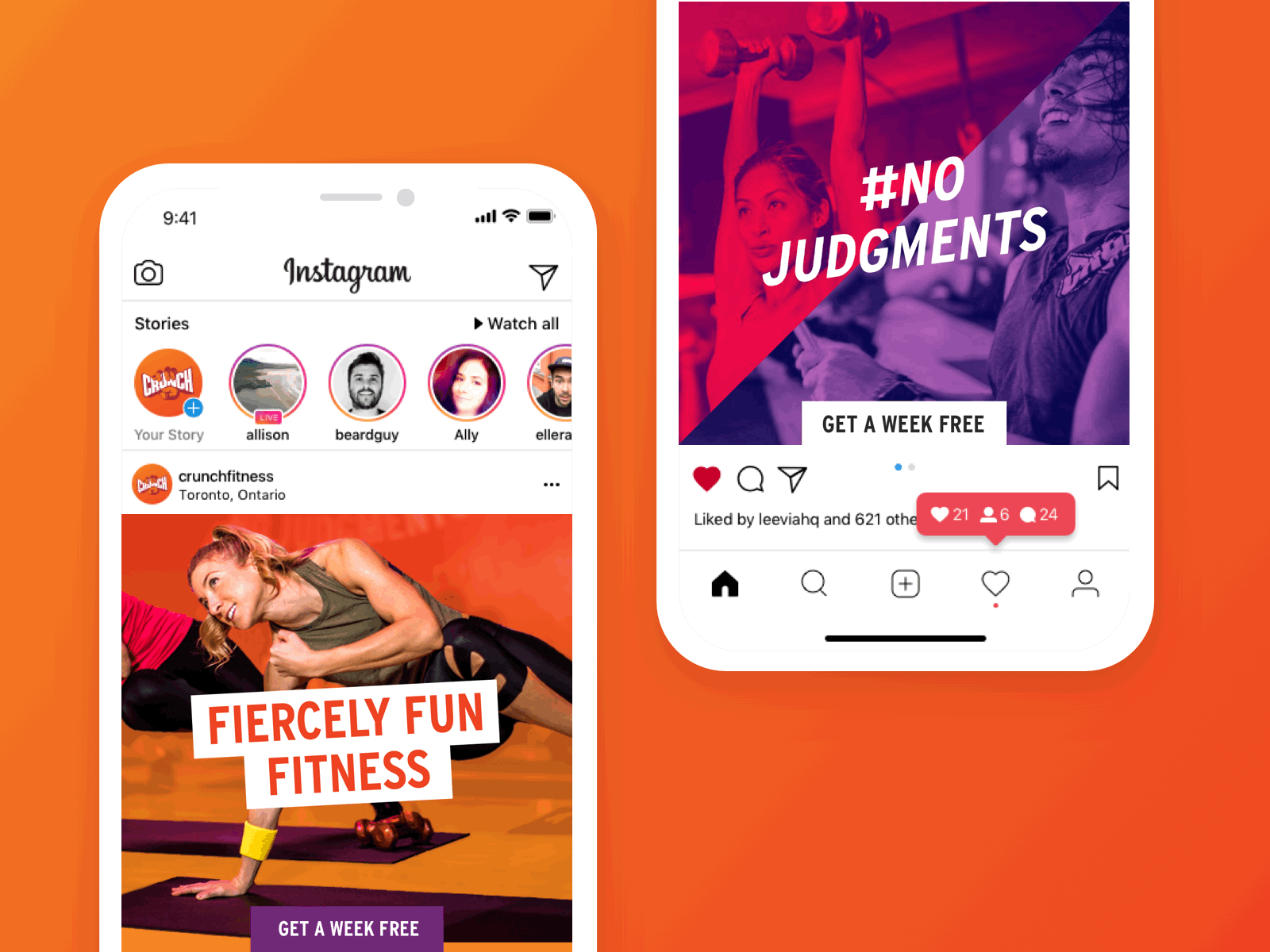 Instagram Ads – Crunch Fitness ads ads design advertising fitness instagram ad instagram ads