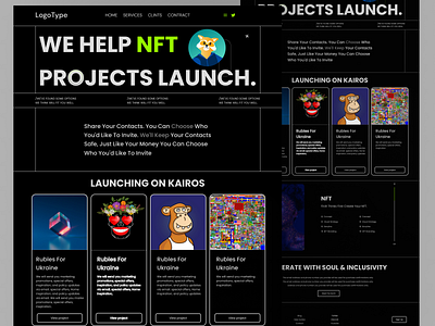 NFT Website Landing Page branding design figma illustration landing page logo nft website landing page typography ui ux website