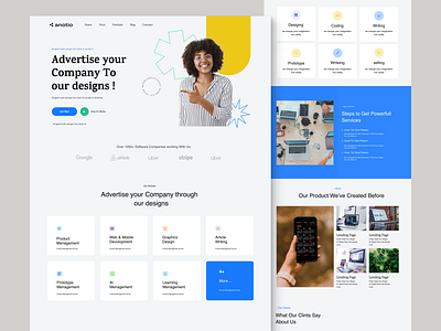 Agency Landing Page agency landing page branding design digital agency figma landing page landingpage lending markeing simple startup trending typography ui user experience user interface design ux web website website design