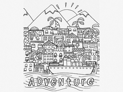 Illustration & Lettering adventure city cityscape design drawing hand lettering illustration lettering vacation