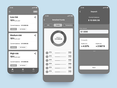 IOS Prototype for Crypto app app bank crypto ios mobile prototype ux wallet