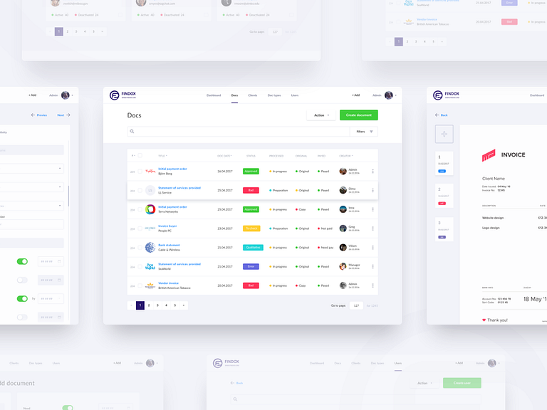 FinDox All Pages UI/UX design by Vadym 🇺🇦 for 🇺🇦 ZAYCEV.studio on Dribbble