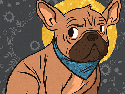 Day 4 - An Animal You Think Is Really Cute art dog drawing french bulldog illustration