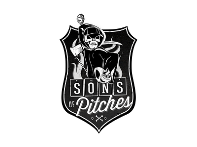 Sons of Pitches Logo badge baseball grim reaper logo skull
