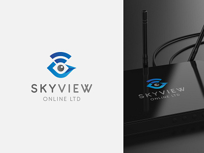 SKYVIEW ONLINE LTD । Logo Design abstract brand identity branding broadband design design mine graphic design icon internet logo logo logo design logodesign sky view wifi