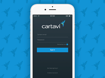 Cartavi Mobile Sign In iphone login mobile navigation sign in ui