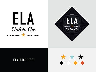Ela Cider Co. branding badge brand branding brewery cider identity label logo mark palette star