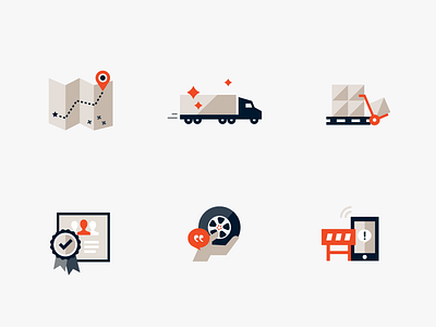 Transfix illustrations freight illustration map shipping spot tire truck trucking