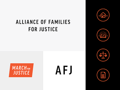 Alliance of Families for Justice branding criminal justice icons identity logo vote
