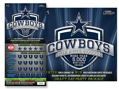 Dallas Cowboys Texas Lottery Scratch Off cowboys dallas design football illustration lottery navy pms 289 sports star texas typography