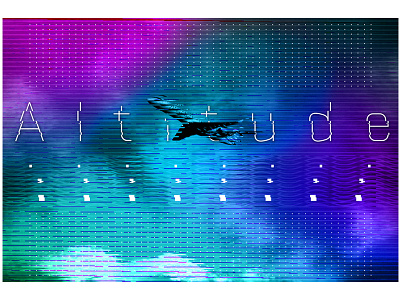 Altitude airplane altitude flying glitch gradient mesh jet photography text typography