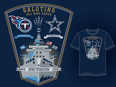 Cowboys Titans Gameday Tee apparel cowboys dallas cowboys design football illustrator military navy nfl salute sports t shirt