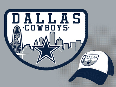 Cowboys Skyline Patch city cowboys dallas embroidery football hat headwear illustrator nfl patch skyline star