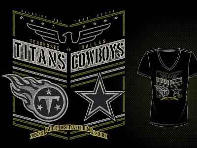 Dallas Cowboys vs Tennessee Titans Gameday Womens Tee