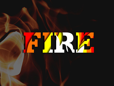 Fire design illustration papercut typography