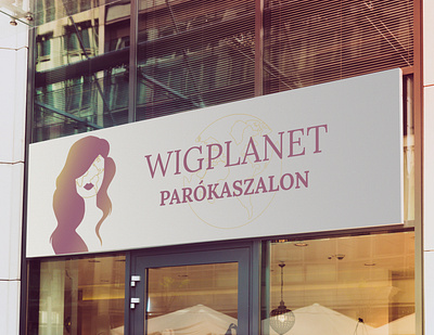 Wigplanet Front entrance branding design logo wig