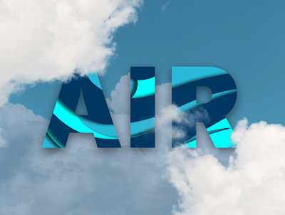 Air papercut effect air blue blue and white clouds design papercut