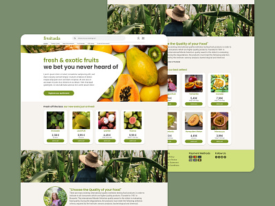 fruitada adobe xd landing page online shop ui ui design webdesign