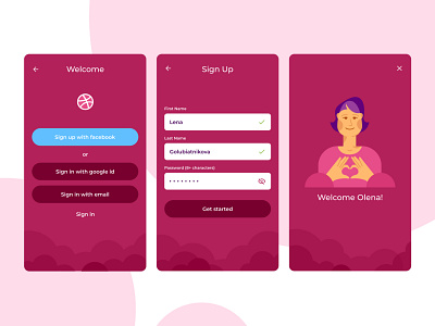 Sign Up character color daily ui design figma icon illustration interaction design interface sign up ui